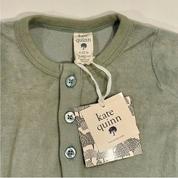 New Kate Quinn Long Sleeve Sport Union Suit Boys 6-12M Girls Ribbed Organic Fall - Picture 2 of 3
